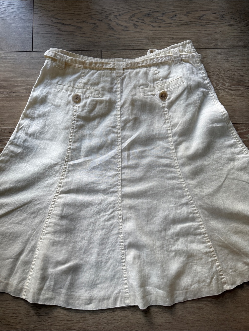 J. Crew Cream A-Line Linen Drawstring Skirt - Picture 5 of 5